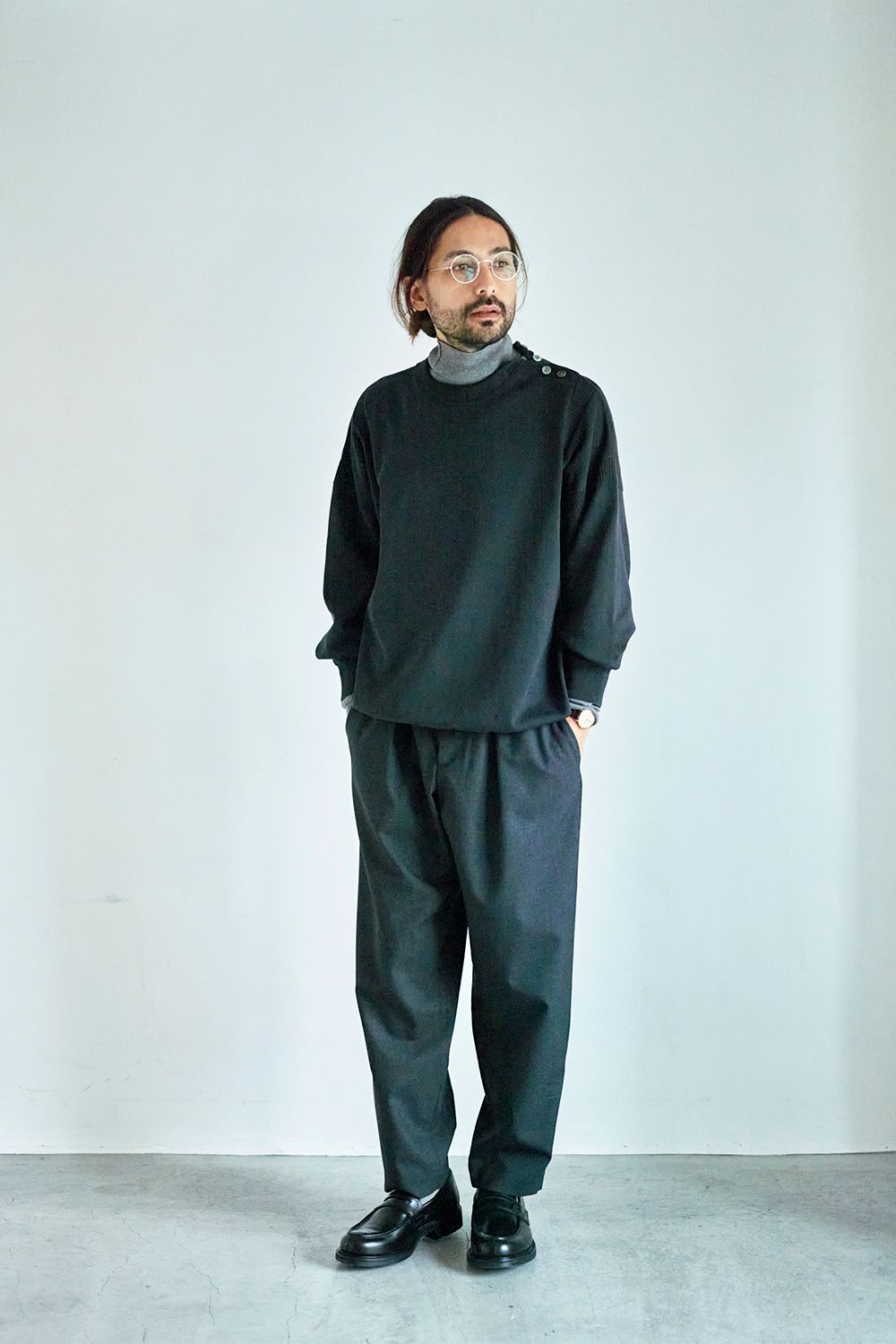 YASHIKI - 【ラスト1点】【22AW】Satoyuki Knit(OFF BLACK) | Salty