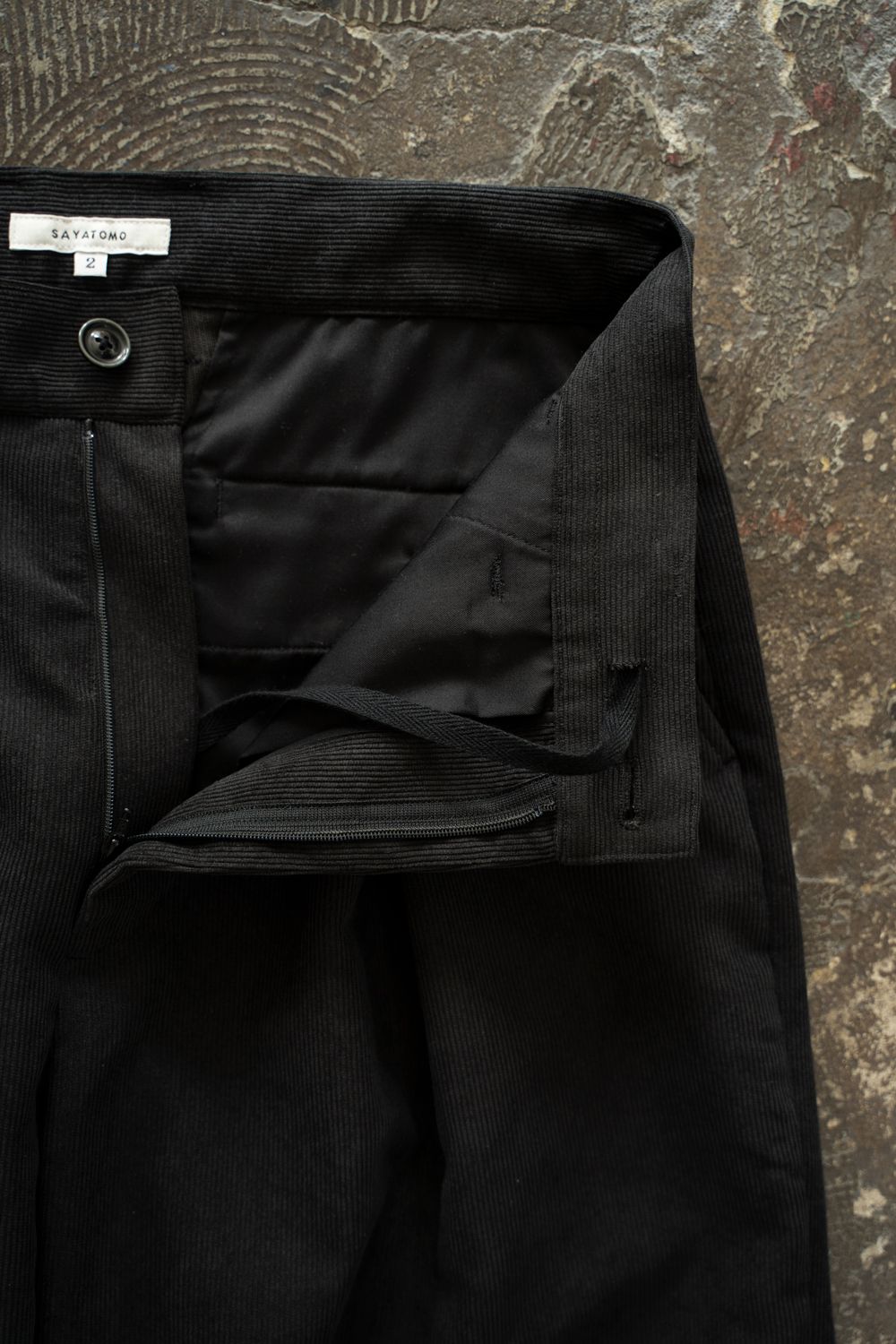 【ラスト1点】【26AW】2-Tack Corduroy Baggy Trousers/2タックコーデュロイバギートラウザーズ(BLACK)