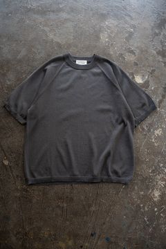 【ラスト1点】【26SS】和紙混12GラグランスリーブニットTee(BLUE GREY)
