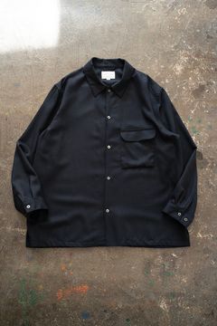 【ラスト1点】【24AW】Super120'sウールシャツ(DARK NAVY)
