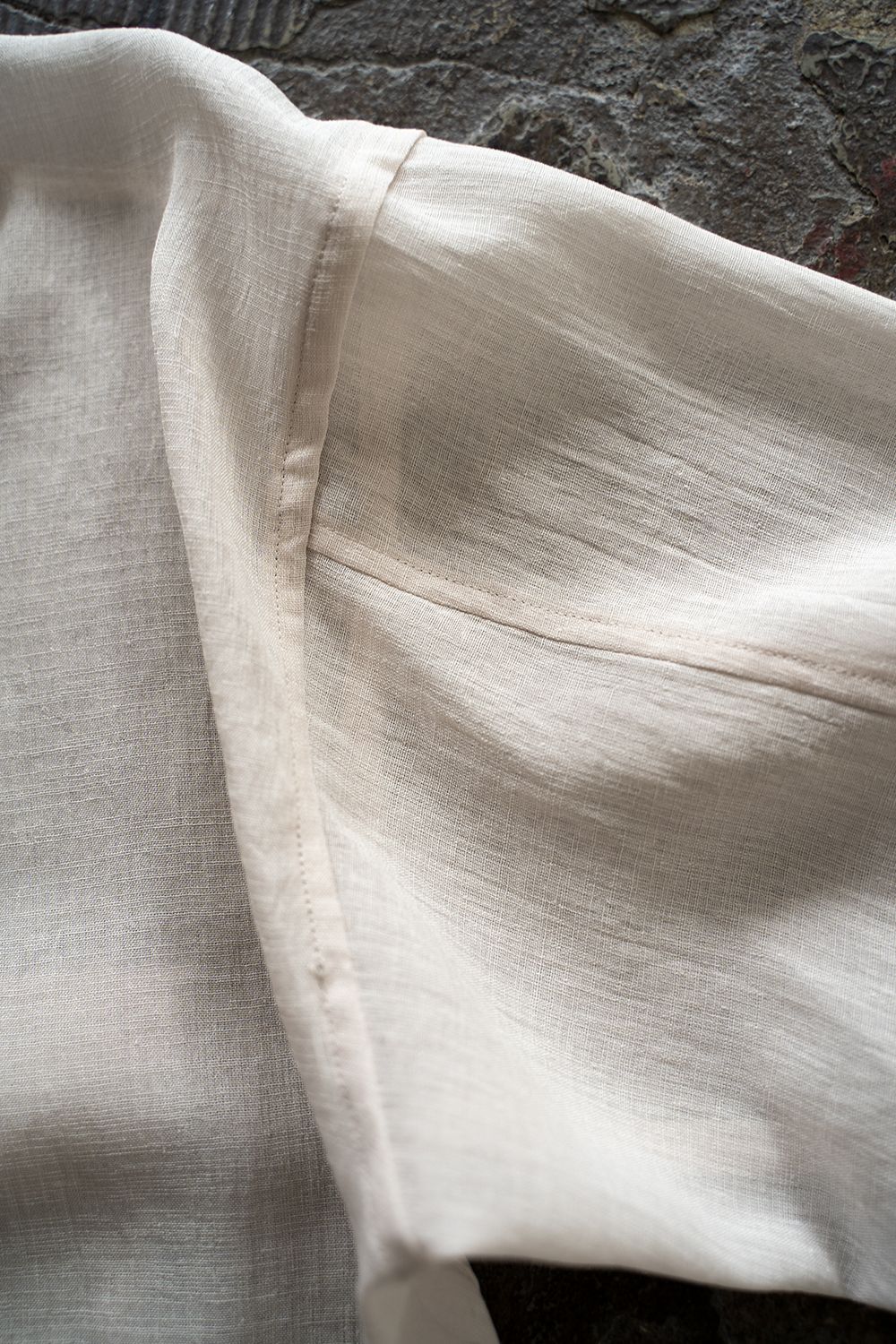 【ラスト1点】【22SS】Sheer Band Collar Shirt/シアーバンドカラーシャツ(ECRU)
