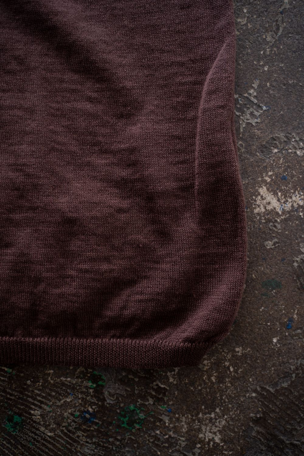 【26SS】リネン×コットンニットTee(BORDEAUX)