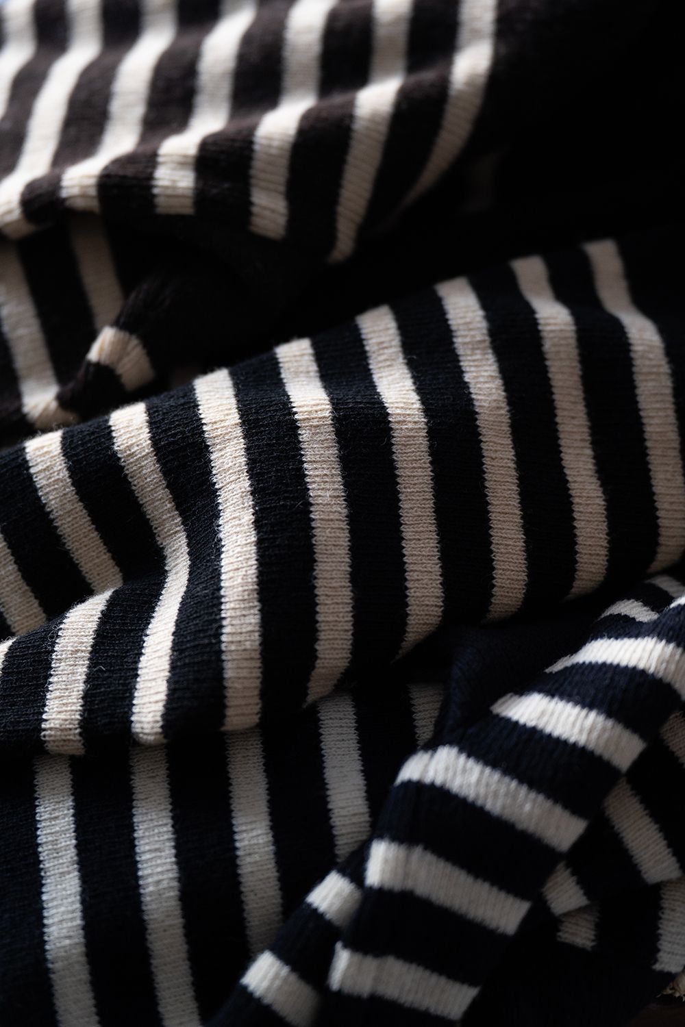 Hard twisted Shetlandwool GOB sweater(BROWN×IVORY)