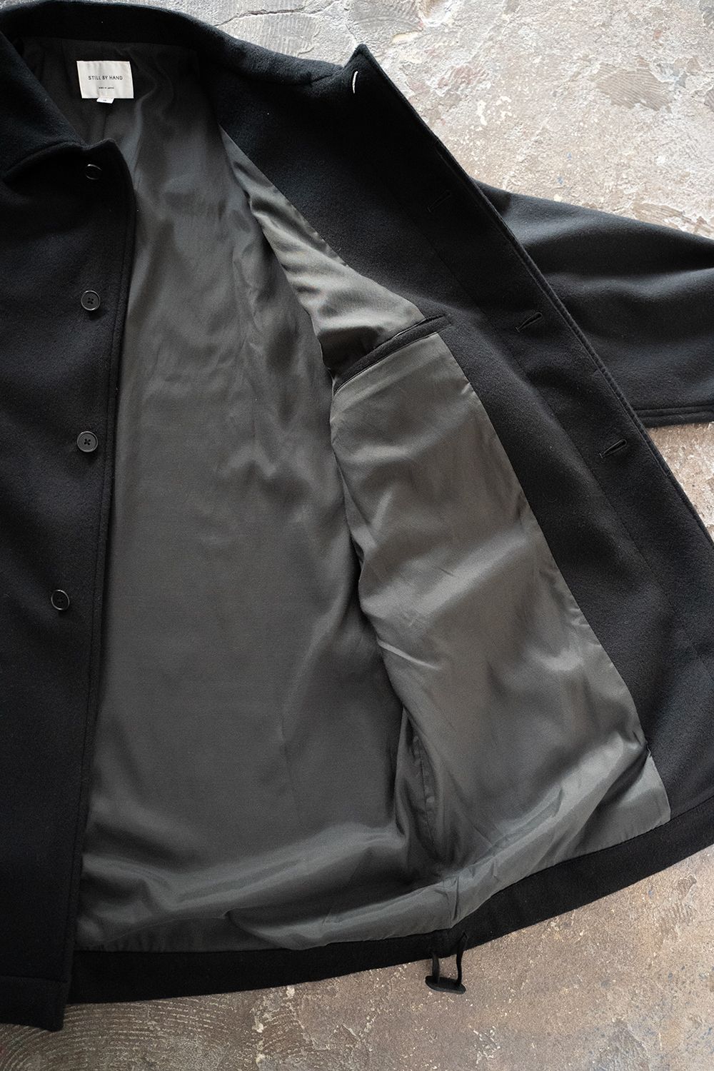 【ラスト1点】【22AW】ラムウールローデンクロスコート(BLACK)