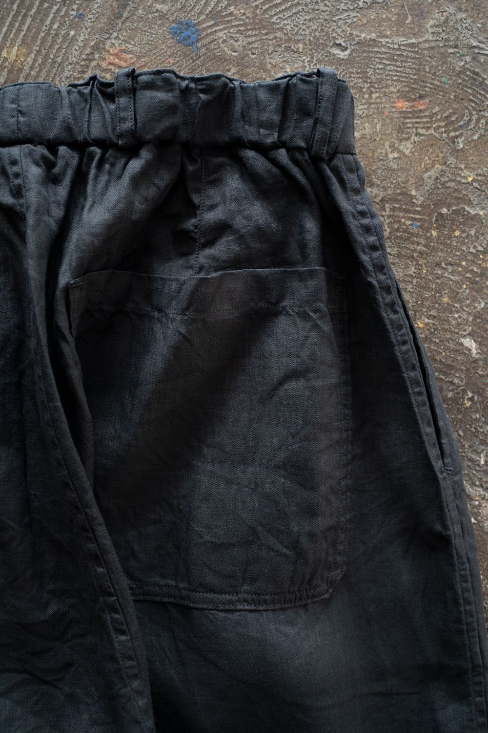 【ラスト1点】大麻ワイドパンツ(墨黒)