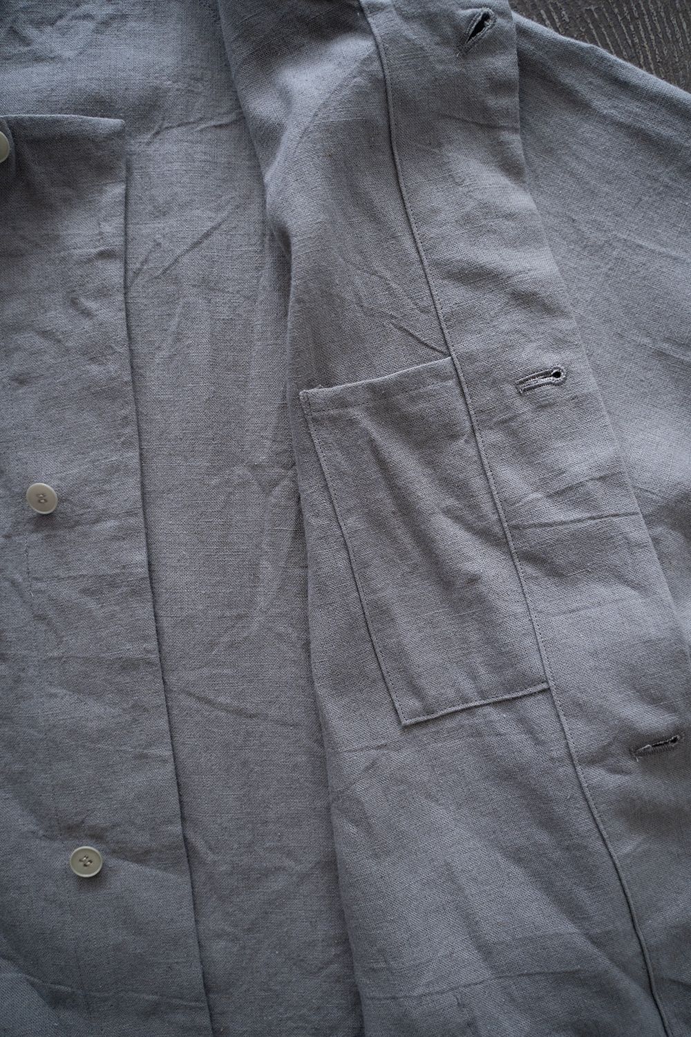 【ラスト1点】【24SS】リネン×ラミーミニマルブルゾン(GRAY)