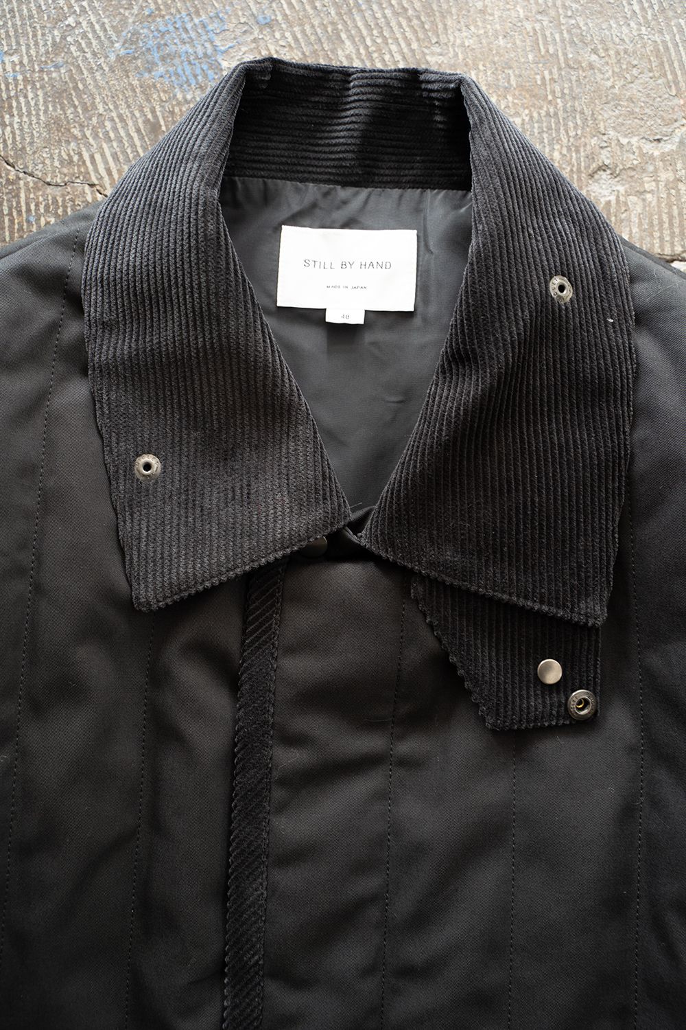 【25AW】コーデュロイ切り替えシンサレートキルティングブルゾン(BLACK)