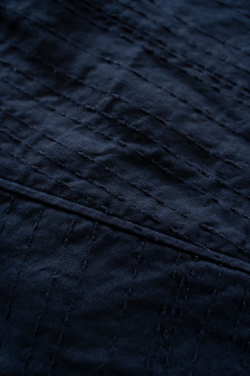 薄手刺し子織ジャケット(濃紺)