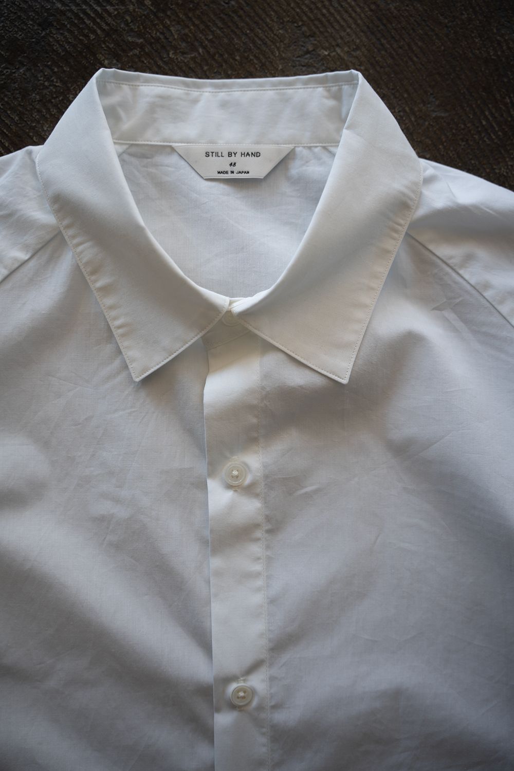 【ラスト1点】【25AW】コットンラグランスリーブシャツ(WHITE)