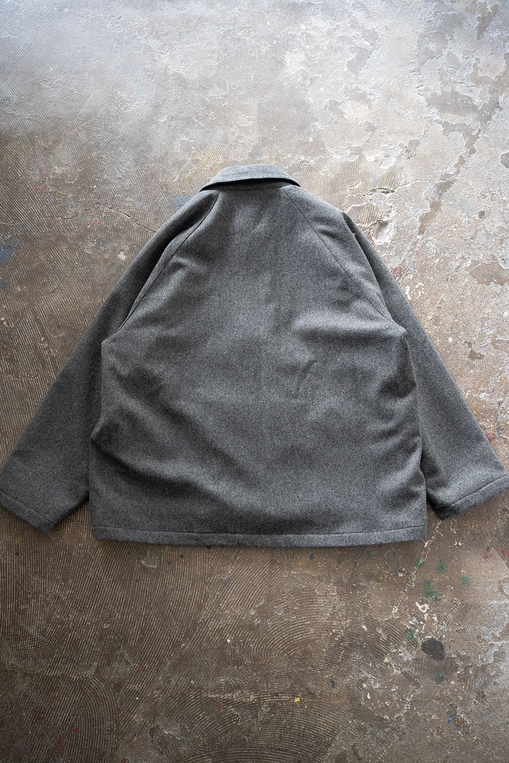 【ラスト1点】【22AW】コーデュロイ切り替えSuper100'sウールメルトンブルゾン(GRAY)