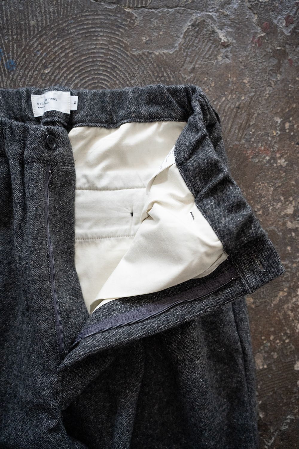 【25AW】5者混ネップツイードスラックス(GRAY)