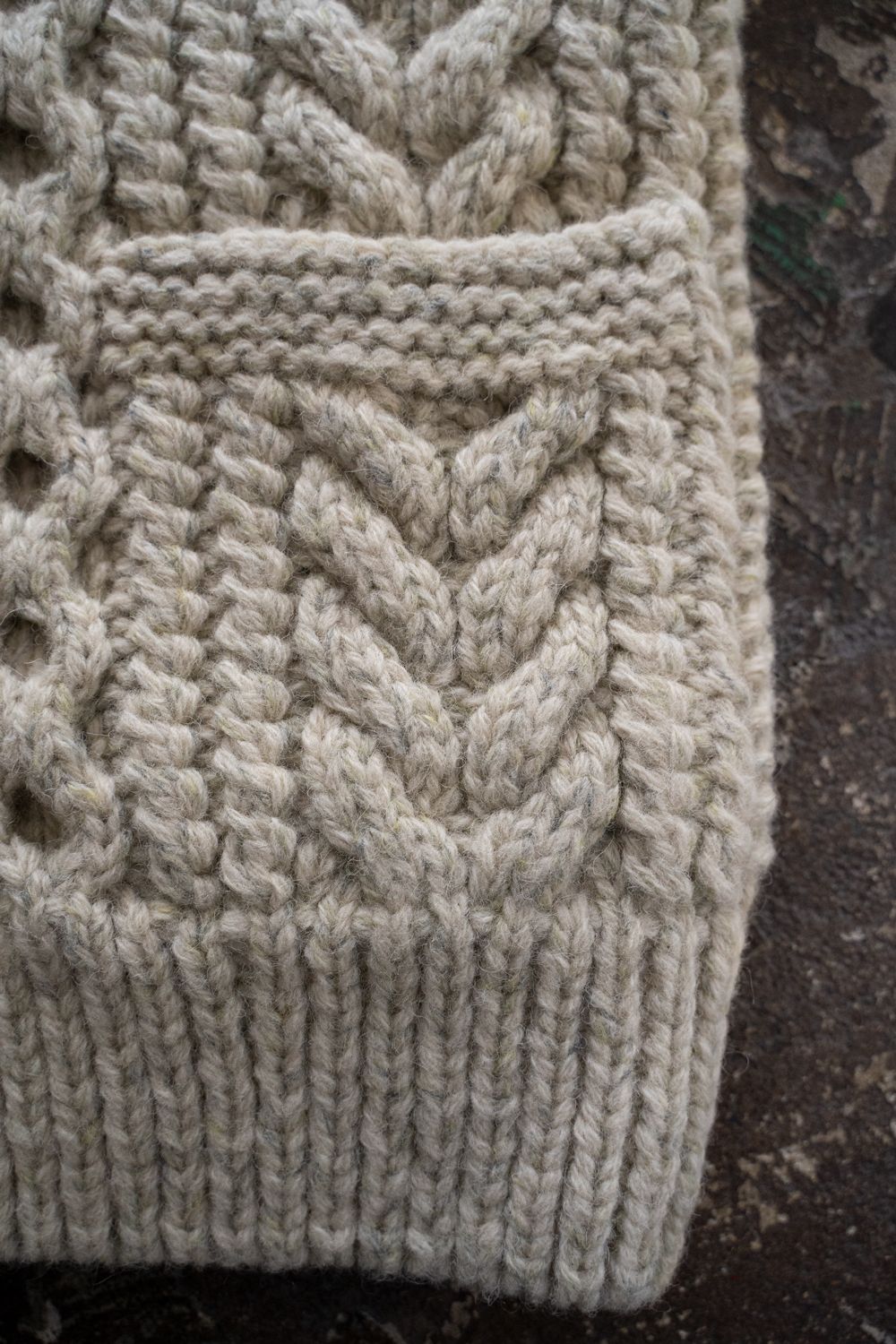 【Sサイズ】Jamieson’s Shetland wool HAND KNITTING Cowichan sweater(WHITE)