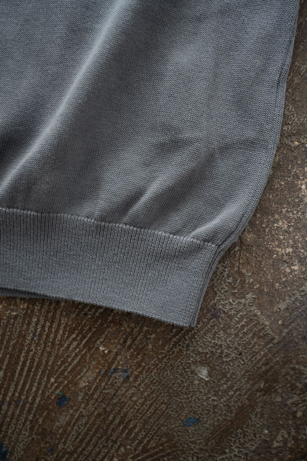 【26AW】コットン×シルク12Gニットポロ(SLATE GREY)