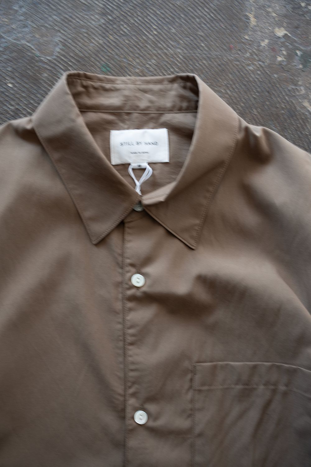 【26SS】キュプラ×コットンプルオーバーシャツ(KHAKI BROWN)