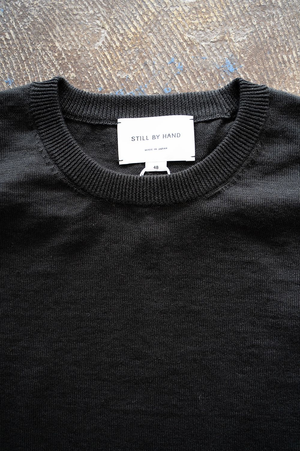 【ラスト1点】【25SS】リネン×コットンニットTee(BLACK)