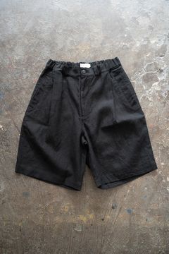 【ラスト1点】【24SS】リネン×ラミーハーフパンツ(BLACK)