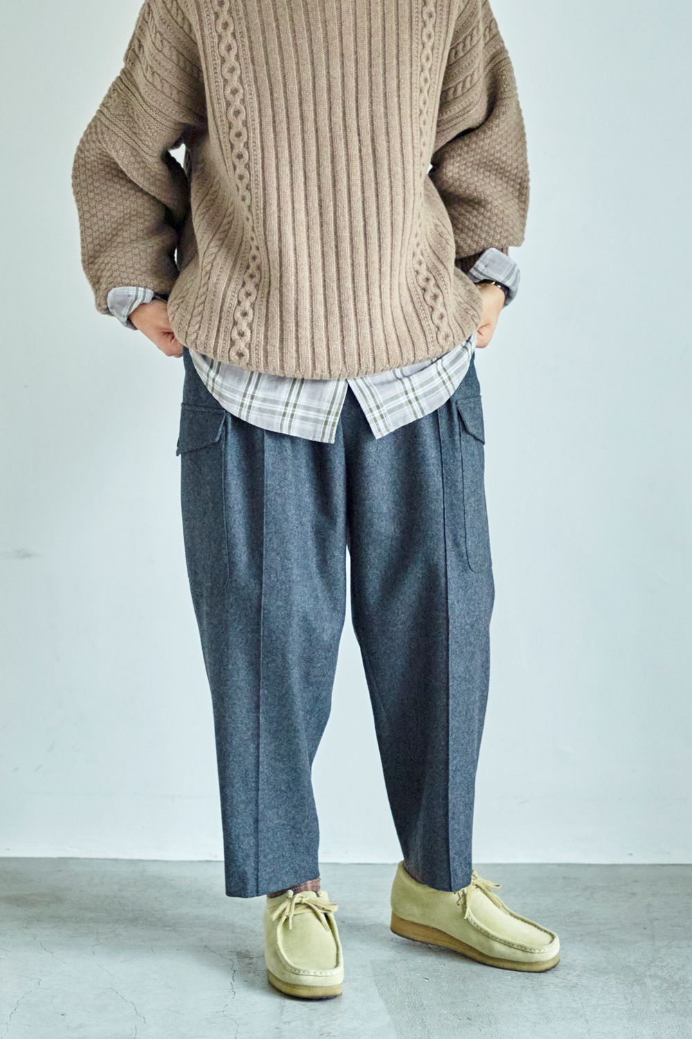 生産完了商品 18AW SAYATOMO サヤトモ カルサンツイードスラックス