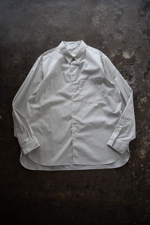 【26AW】ブロードレギュラーカラーシャツ(WHITE STRIPE)