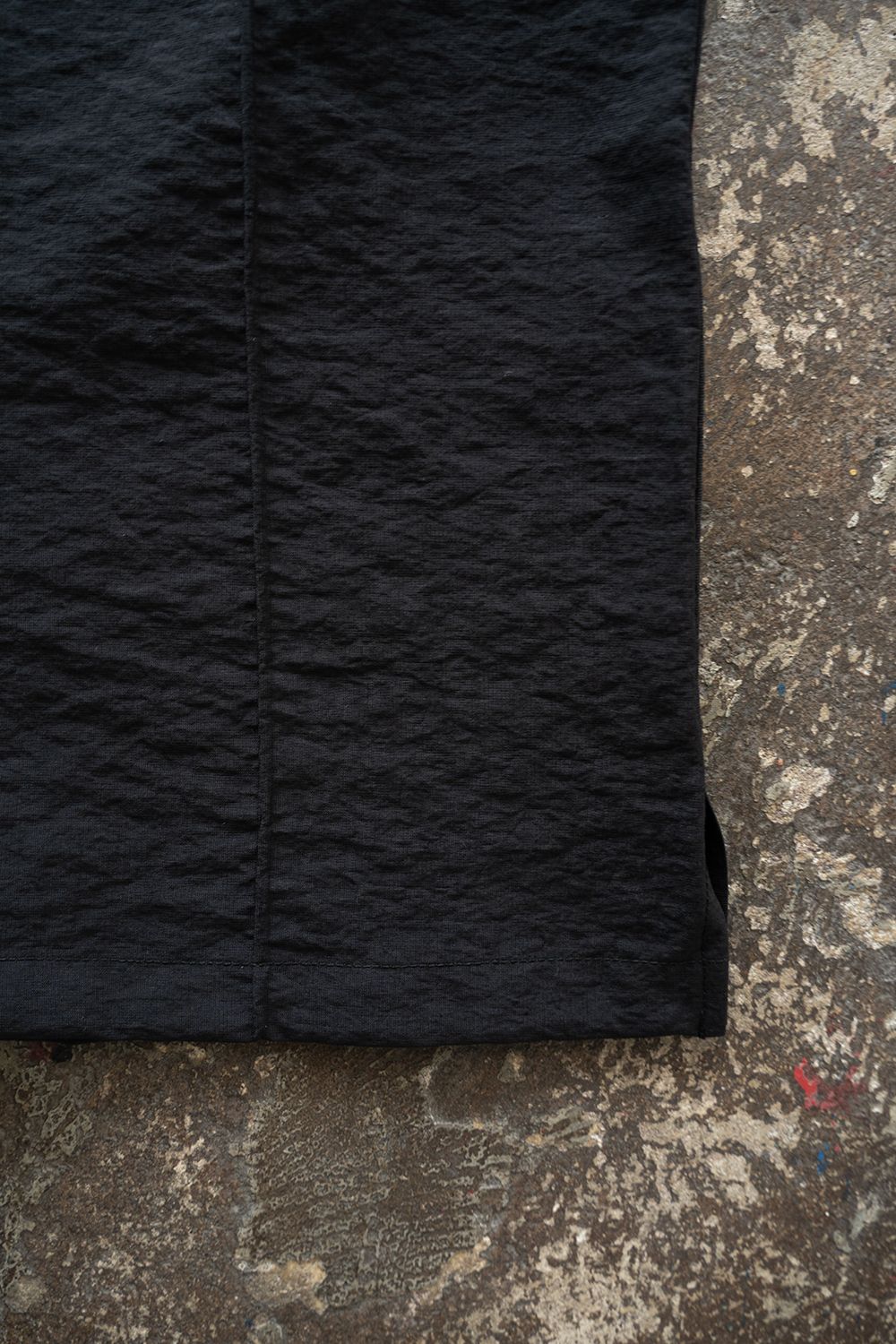 【26SS】ピンタックオープンカラー半袖シャツ(BLACK)