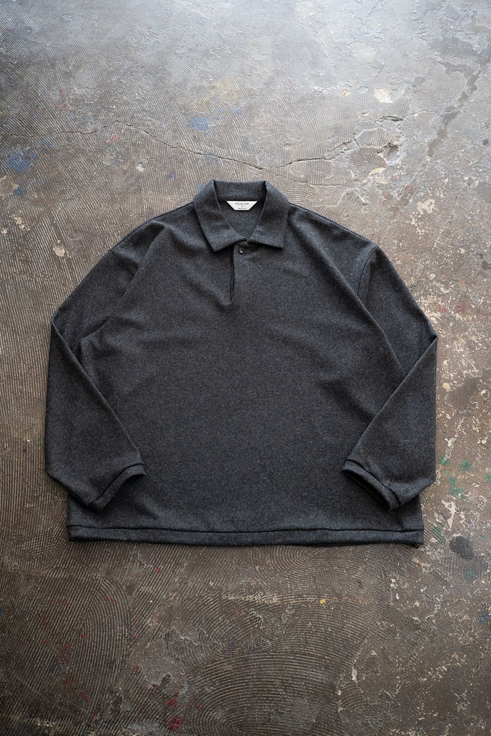 【25AW】ウール×シルクプルオーバー(CHARCOAL)