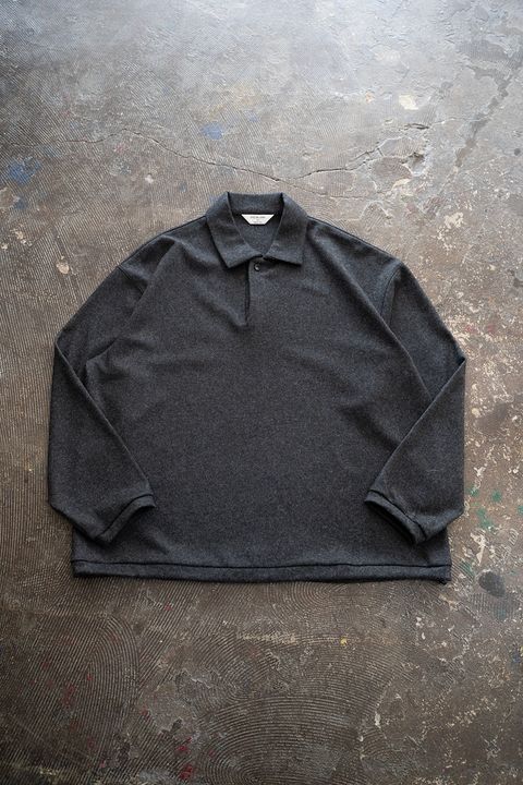 【25AW】ウール×シルクプルオーバー(CHARCOAL)