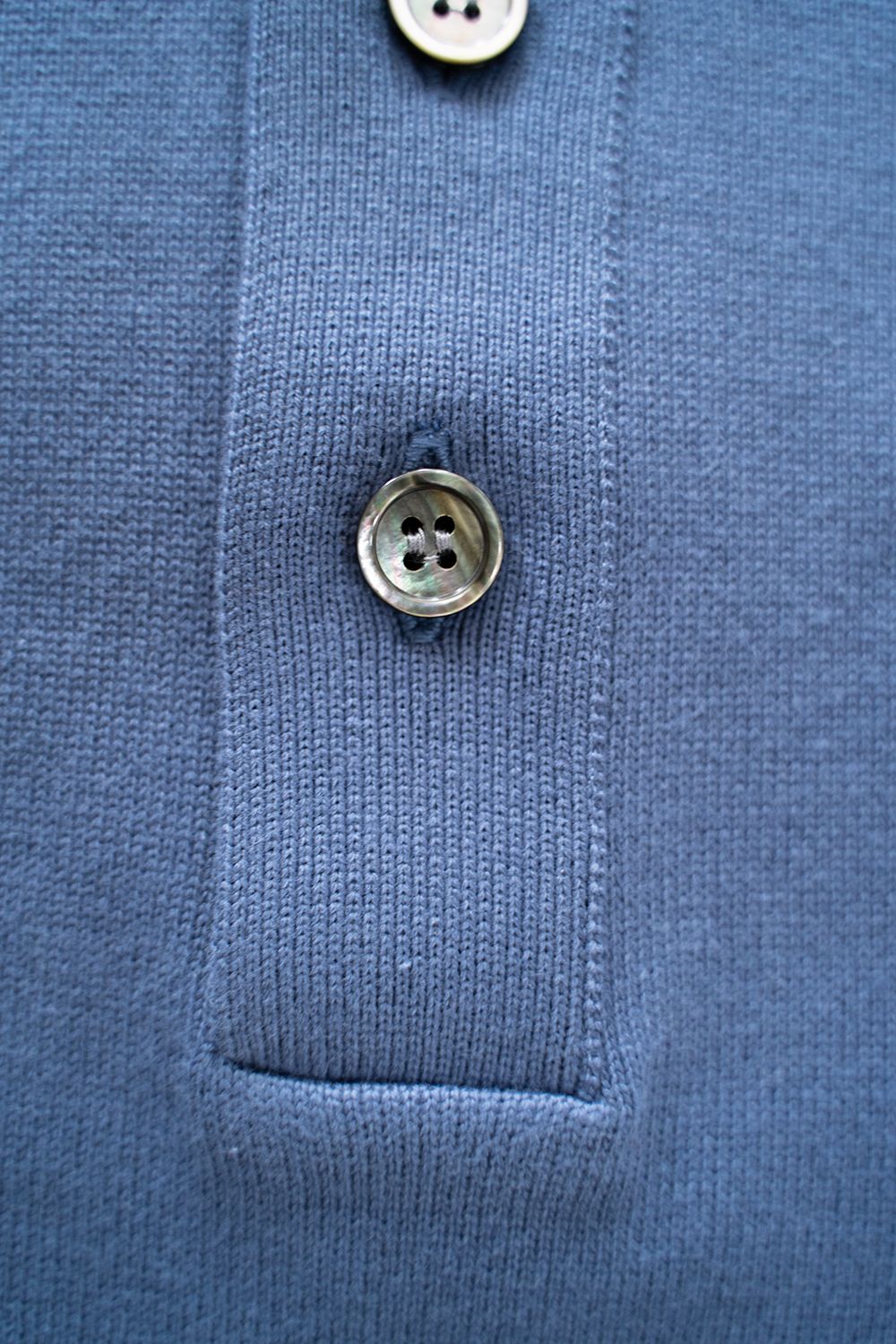 YASHIKI - 【ラスト1点】【22AW】Hatsushimo Knit Polo(SMALT BLUE