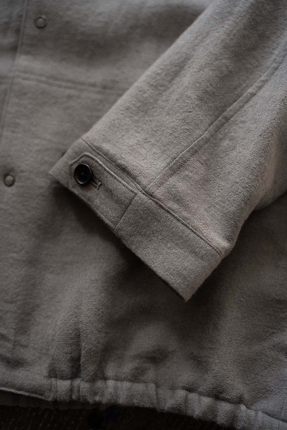 【ラスト1点】【24AW】リネン×ウールスタンドカラーブルゾン(TAUPE)