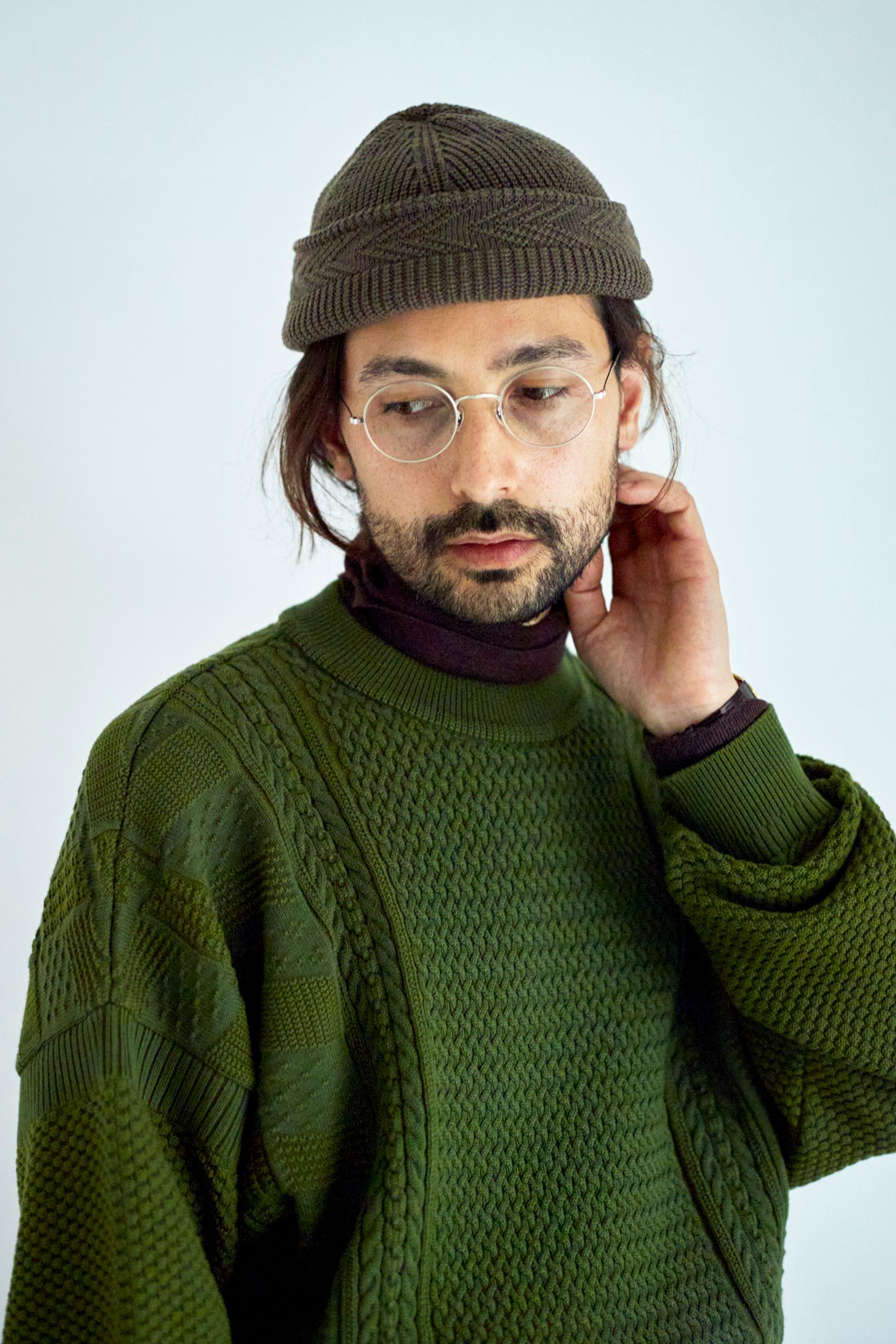 YASHIKI - 【22AW】Yagasuri Knit Cap(KHAKI GRAY) | Salty