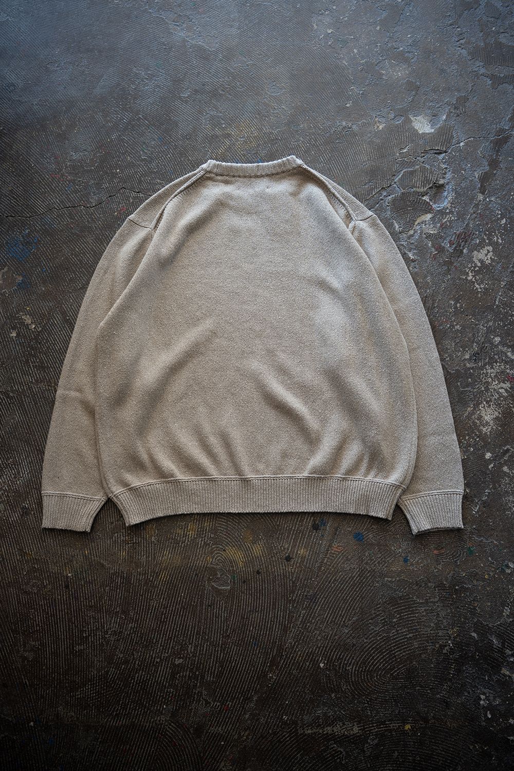【ラスト1点】【25AW】シルク×コットンクルーネックニット(SAND BEIGE)