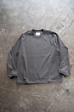 【ラスト1点】【22AW】スビンコットンサドルスリーブカットソー(CHARCOAL)