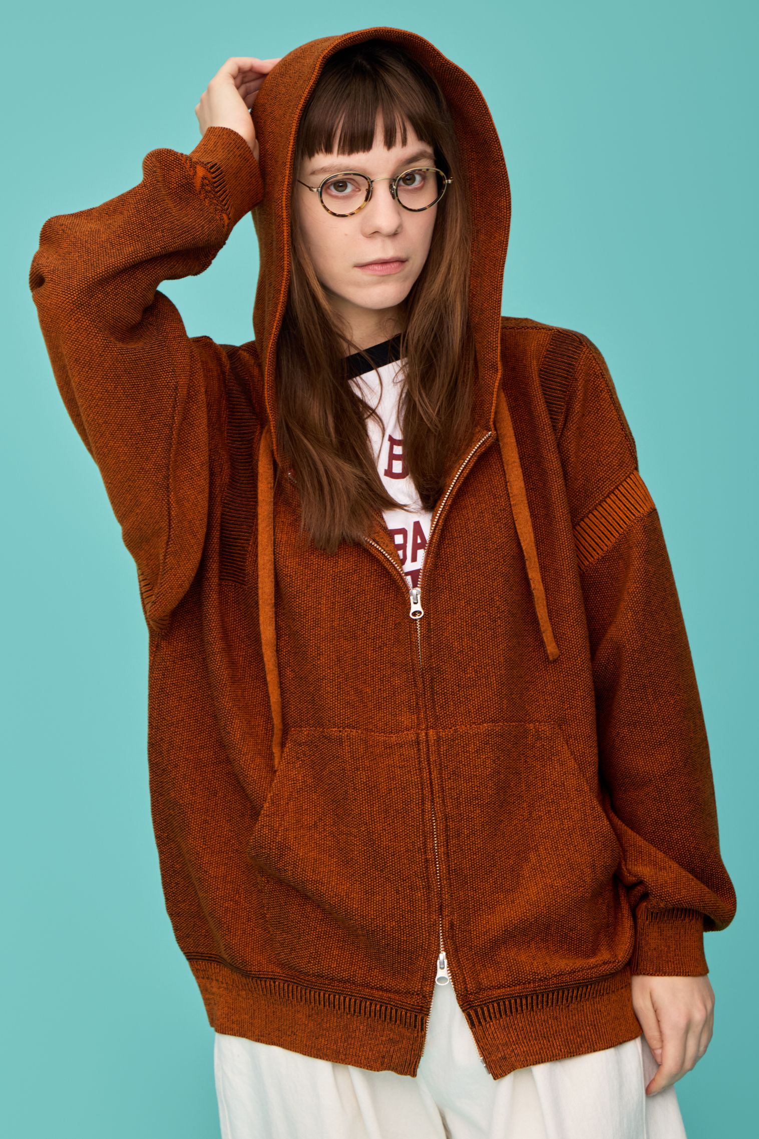ウェア yasuki009 YASHIKI - 【ラスト1点】【26SS】Senshun Zip Hoodie(ORANGE) | Salty