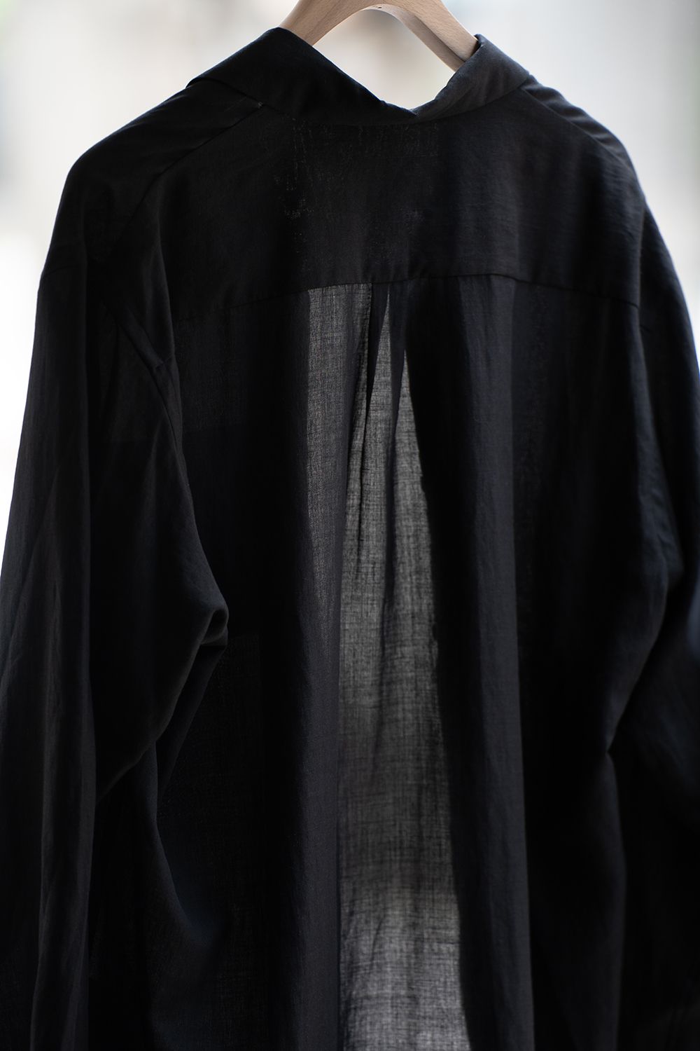 【ラスト1点】【26SS】セルロース×ラミーオープンカラーシャツ(BLACK)
