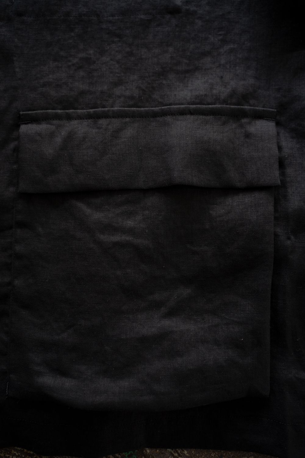 【ラスト1点】【26SS】リネンミニマルカバーオールジャケット(BLACK)
