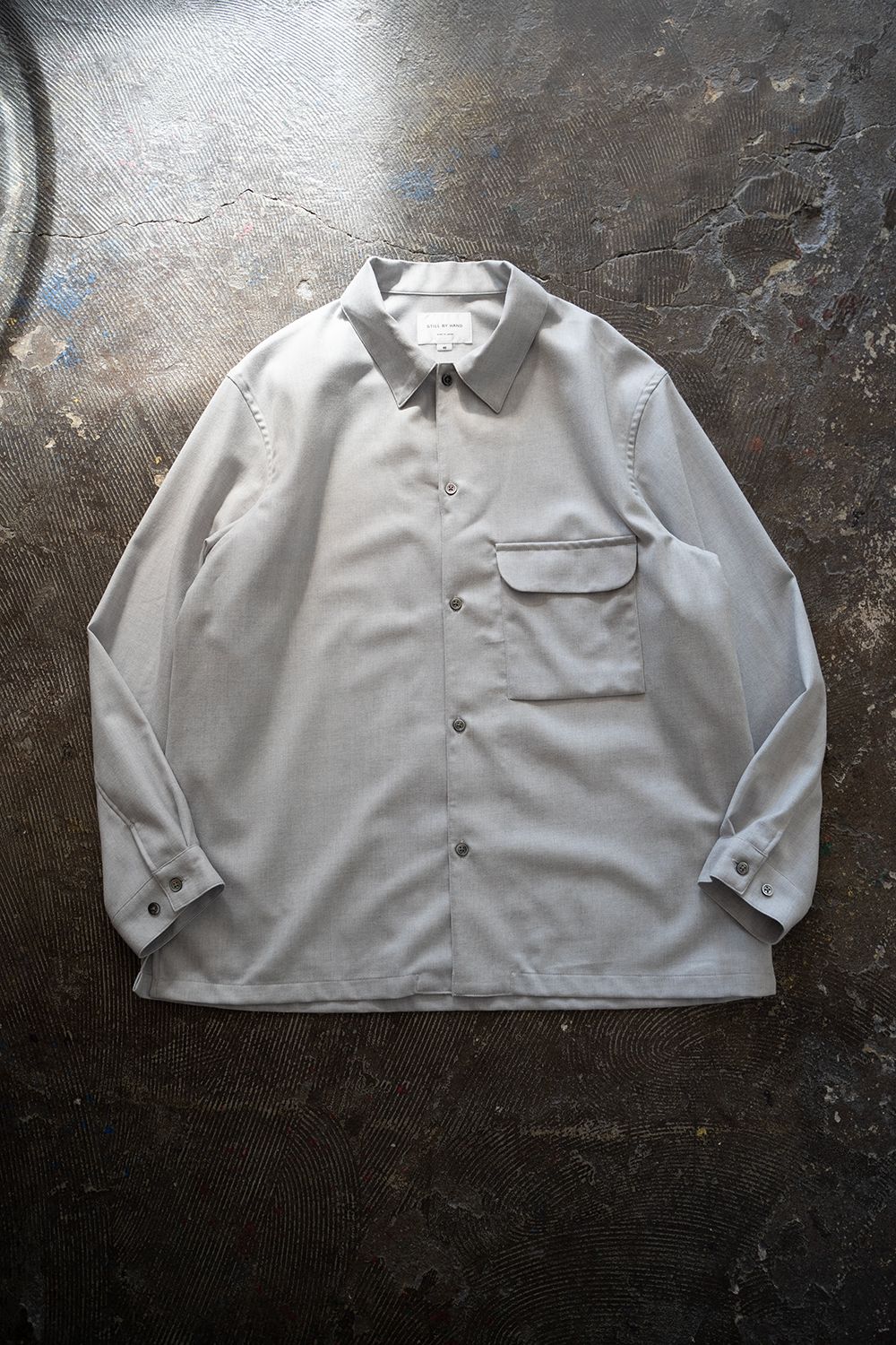 【ラスト1点】【24AW】Super120'sウールシャツ(LIGHT GRAY)