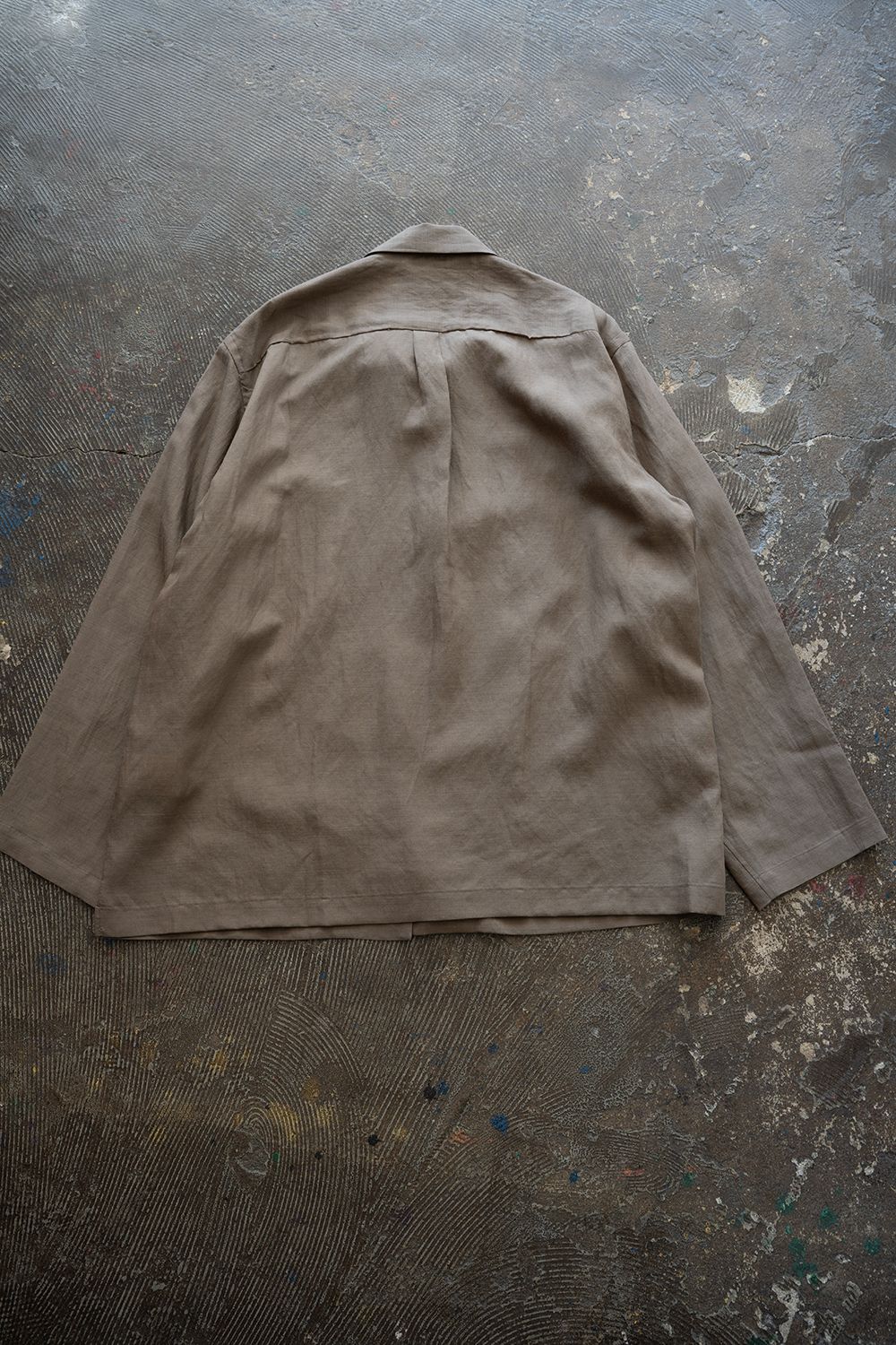 【26SS】セルロース×ラミーオープンカラーシャツ(MOCHA BEIGE)