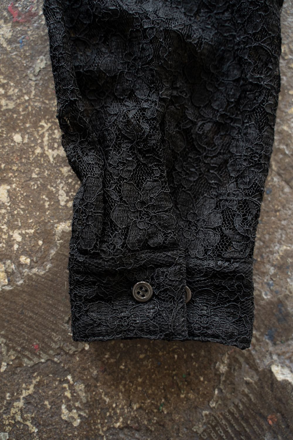 【25AW】Cord Lace L/S Shirt/コードレースロングスリーブシャツ(BLACK)