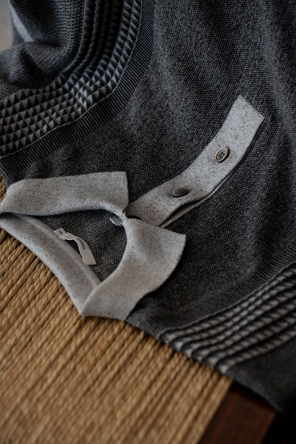 YASHIKI - 【26SS】Aotsuyu Knit Polo(BLACK) | Salty