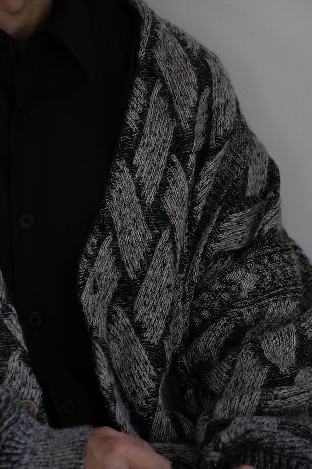 【26AW】Ochiba Mohair Cardigan(MIX GRAY)