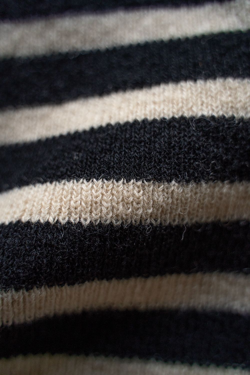 【ラスト1点】Hard twisted Shetlandwool GOB sweater(BLACK×IVORY)