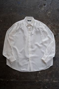【ラスト1点】【26AW】Hush Gather L/S Shirt/ハッシュギャザーロングスリーブシャツ(WHITE)