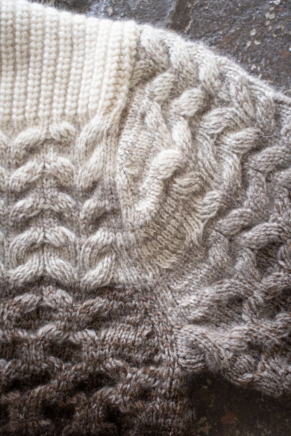 undyed yak/New Zealand wool ombre sweater(NATURAL)