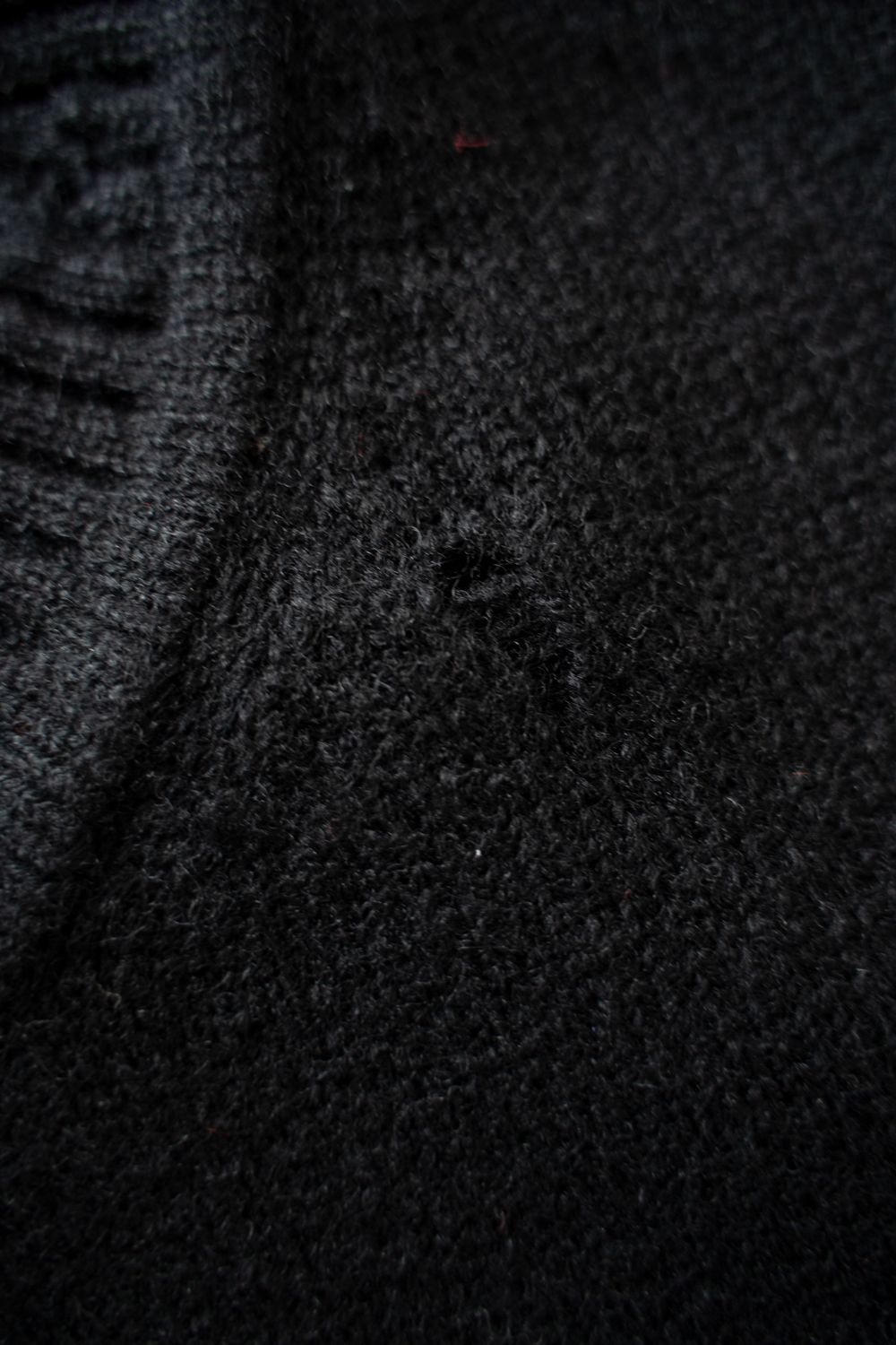 【26AW】ダメージクルーネックカーディガン(BLACK)