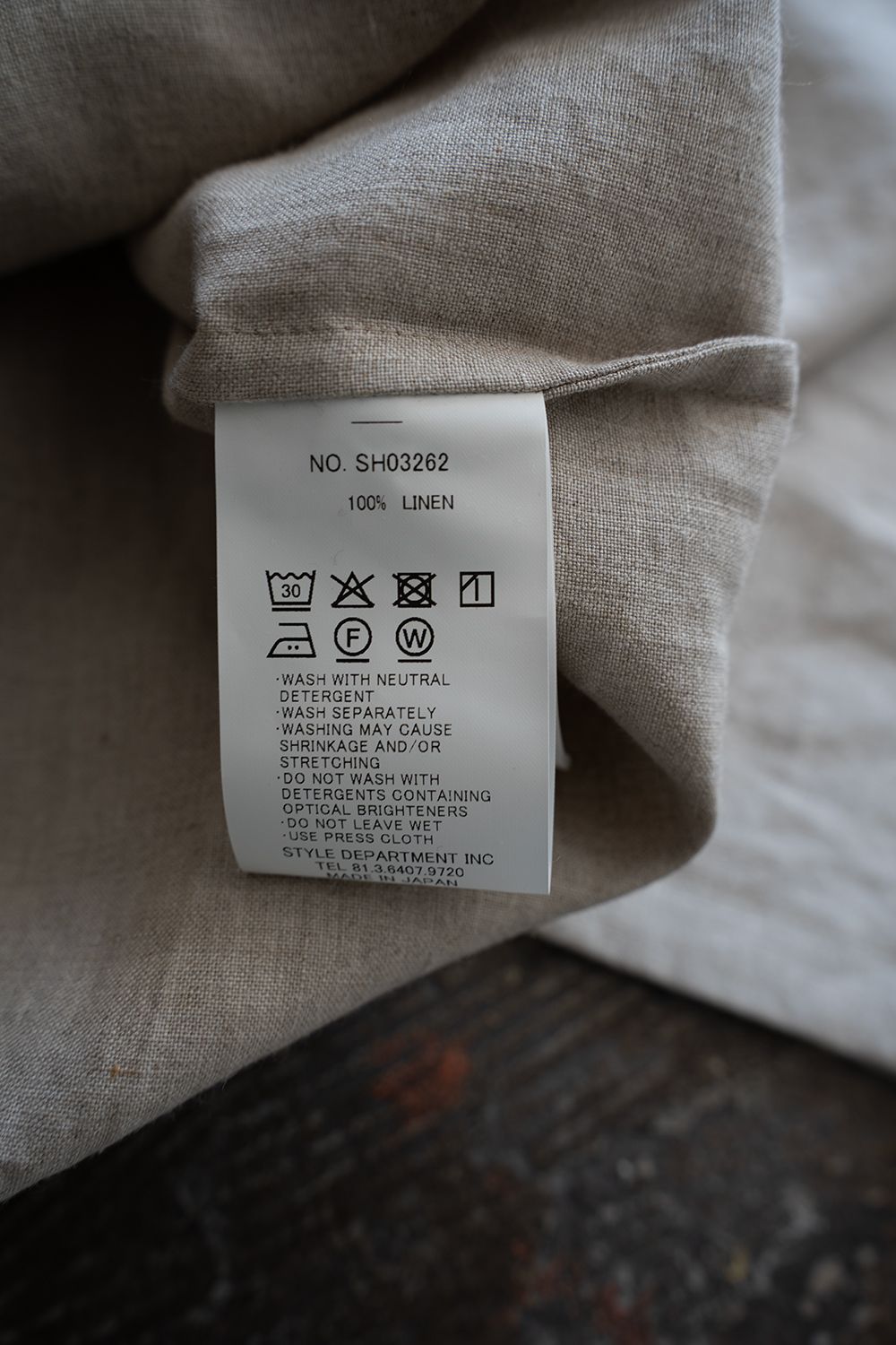【26SS】ドルマンスリーブリネンオープンカラー半袖シャツ(OATMEAL)