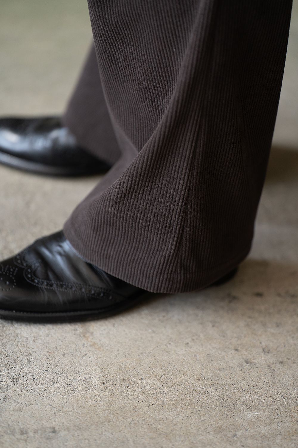 【ラスト1点】1-Tack Corduroy Bootcut Pants/1タックコーデュロイブーツカットパンツ(BROWN)