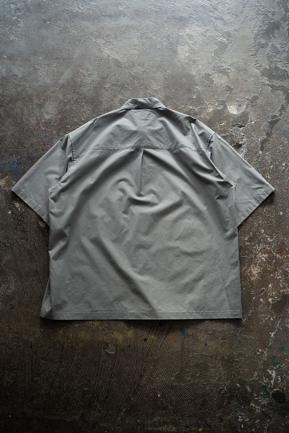 【ラスト1点】【25SS】コットンシルク半袖シャツ(BLUE GRAY)