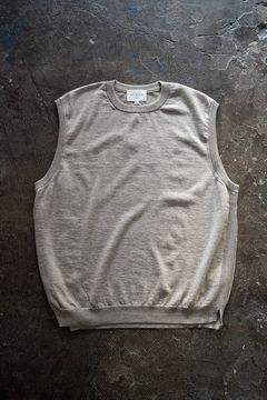 【ラスト1点】【23AW】ヤク×コットンニットベスト(TAUPE)