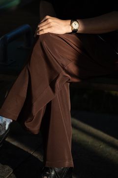 【ラスト1点】【25SS】Peached PE Gathered Pants/ピーチ加工ポリエステルギャザードパンツ(BROWN)