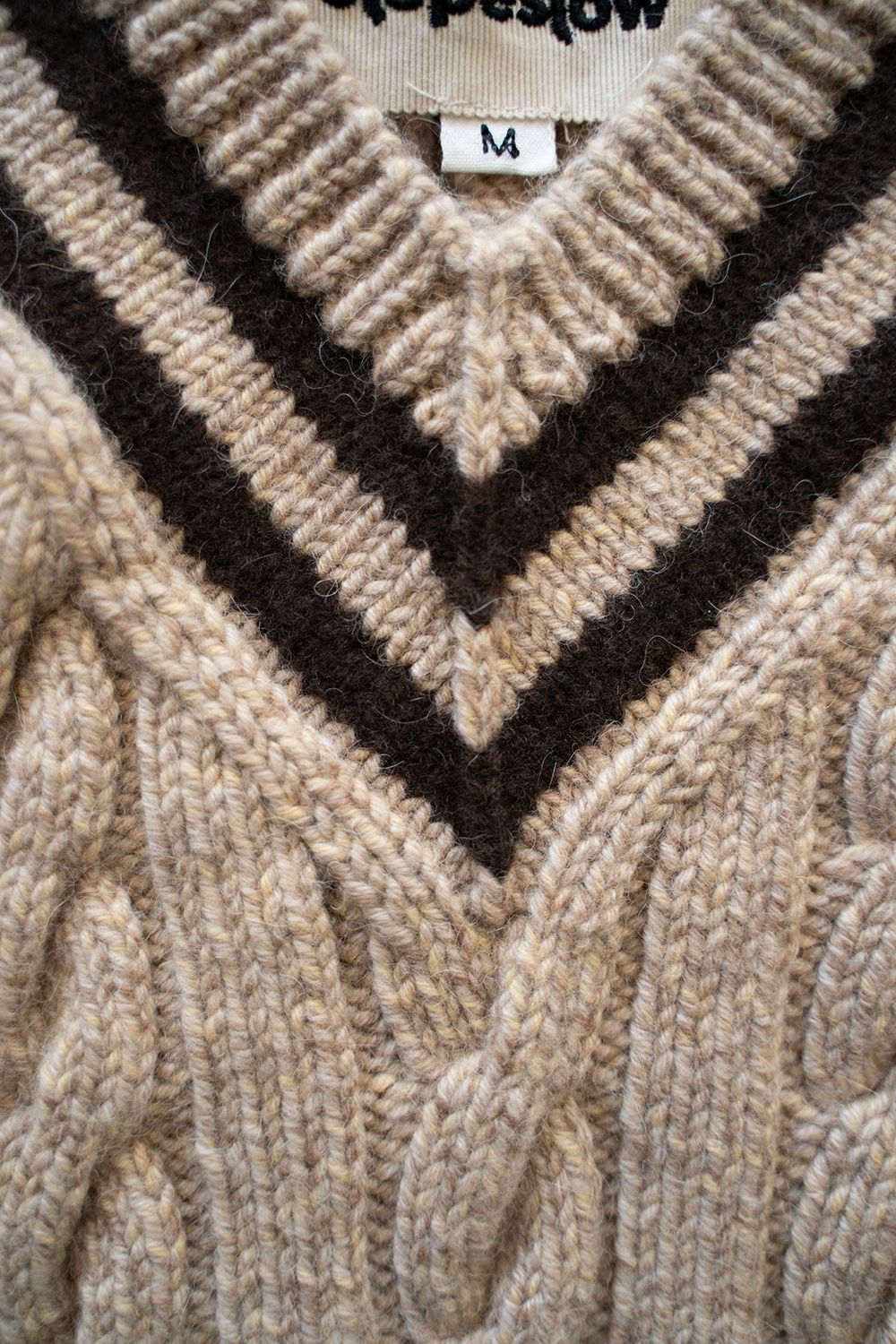 【ラスト1点】camel/cashmere HAND KNITTING cricket sweater(CAMEL)