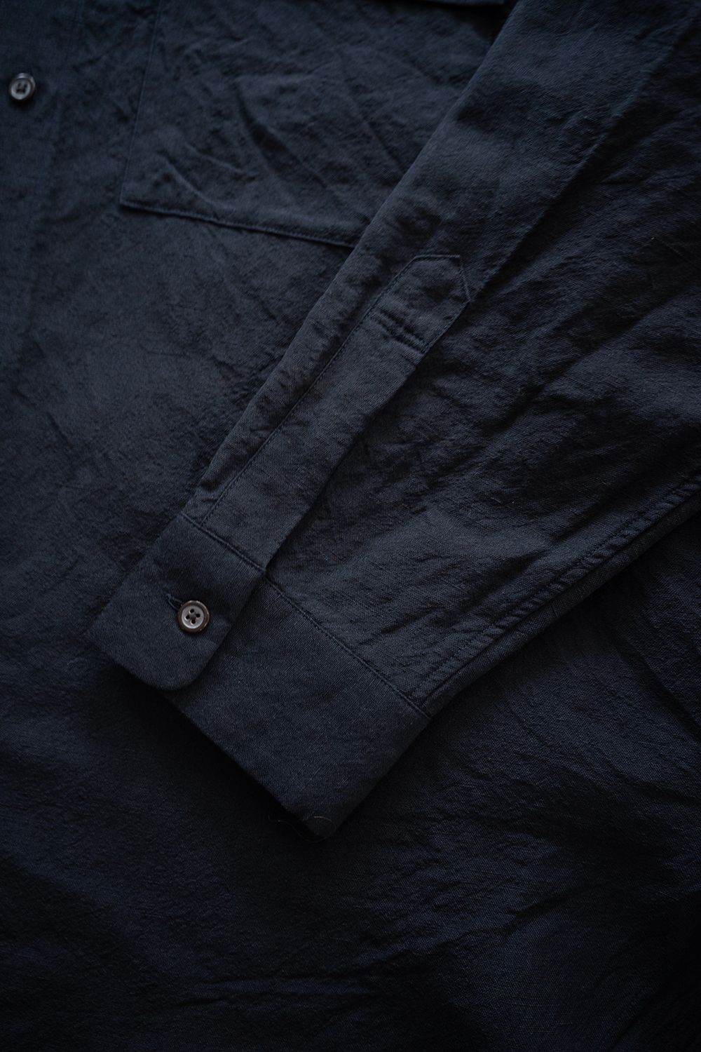 【25AW】ウール×リネンオーバーサイズシャツ(NAVY)