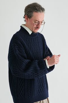 【ラスト1点】Banka Curl High Neck Knit(NAVY)